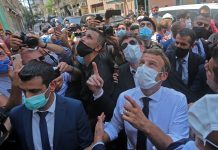Madaxweynaha Faransiiska Emmanuel Macron oo gaaray Beirut